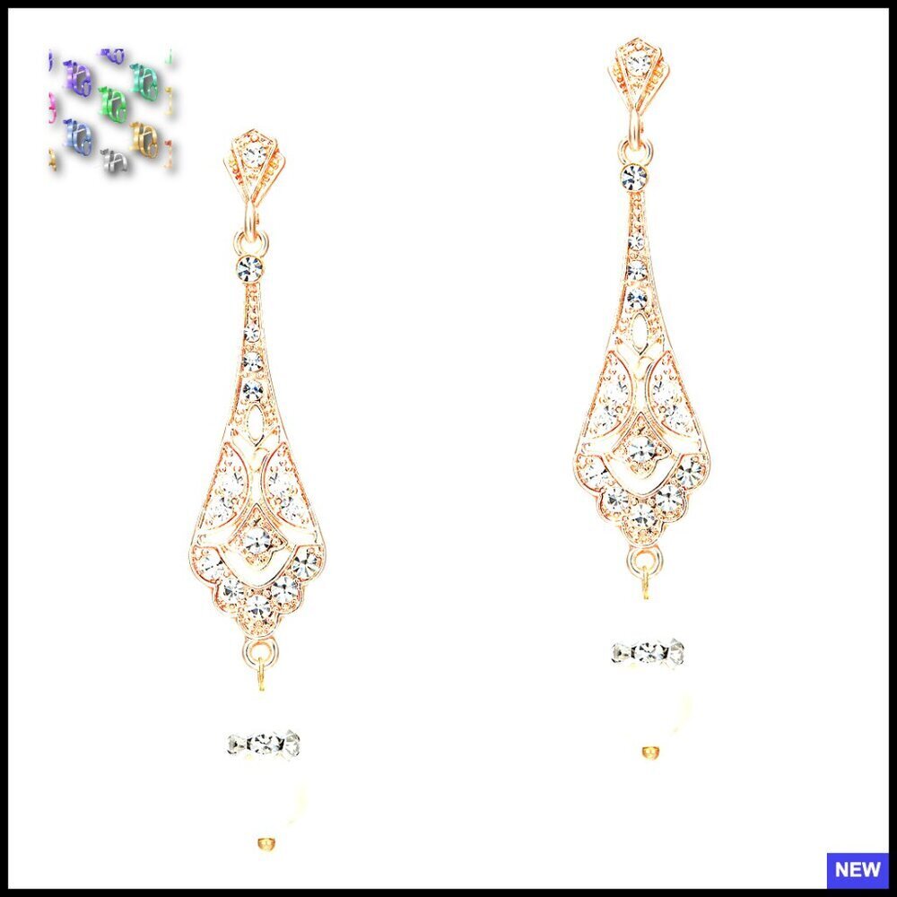 Vintage Pearl Drop Earrings Art Deco Gatsby Dangle Wedding Jewelry